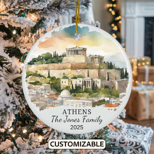 Personalisiertes Athen-Andenken, Geschenk aus Grie Keramik Ornament