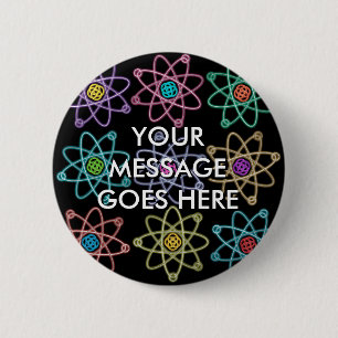 Personalisiertes Atomstrukturmuster Button