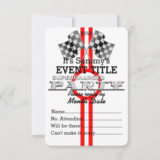 Personalisiertes aufgeladenes Party Einladung (Vorderseite)