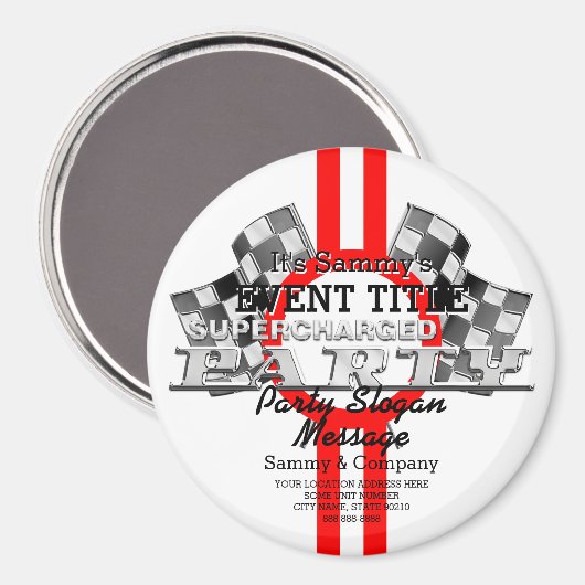 Personalisiertes aufgeladenes Party Magnet (Vorderseite/Rückseite)