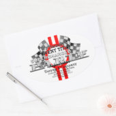 Personalisiertes aufgeladenes Party Ovaler Aufkleber (Umschlag)