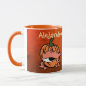 Personalisiertes Auge des Spooky Pumpkins Tasse (Links)