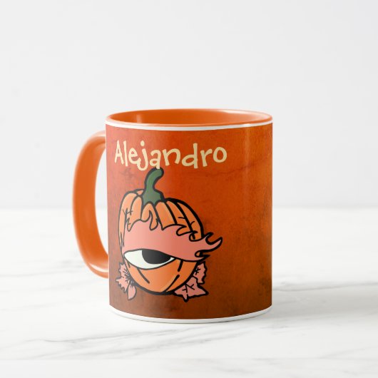 Personalisiertes Auge des Spooky Pumpkins Tasse (Vorderseite Links)