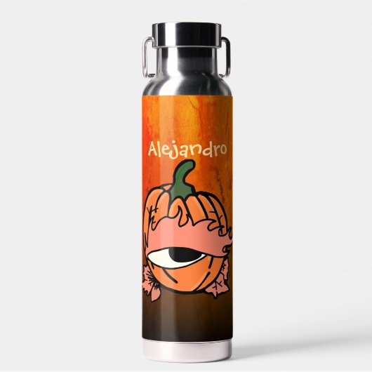Personalisiertes Auge des Spooky Pumpkins Trinkflasche (Vorne)