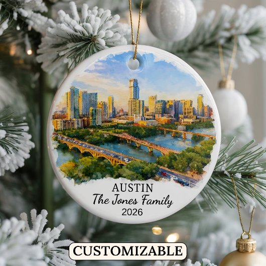 Personalisiertes Austin-Ornament, individuelles Te Keramik Ornament