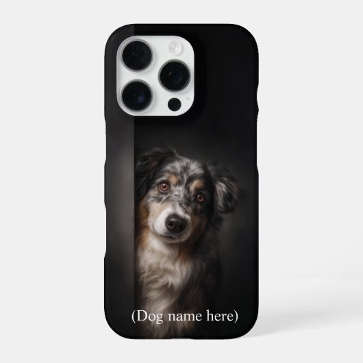 Personalisiertes Australian Shepherd-Porträt iPhon iPhone Hülle (Rückseite)