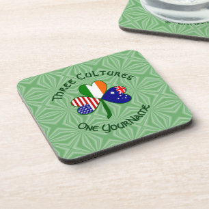 Personalisiertes Australien Irland USA Shamrock Qu Getränkeuntersetzer