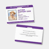 Personalisiertes Autismus Support-Service Dog-ID-F Ausweis (Vorder- & Rückseite)