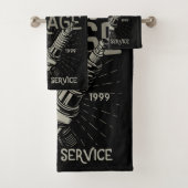 Personalisiertes Auto Mechanische Garage Retro Spa Badhandtuch Set (Insitu)