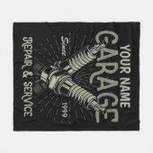 Personalisiertes Auto Mechanische Garage Retro Spa Fleecedecke (Vorderseite (Horizontal))