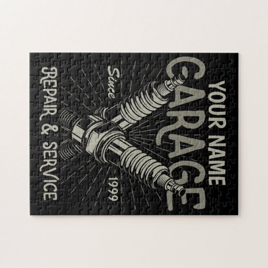 Personalisiertes Auto Mechanische Garage Retro Spa Puzzle (Horizontal)