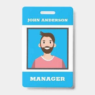 Personalisiertes Avatar-Namensschild mit editierba Ausweis