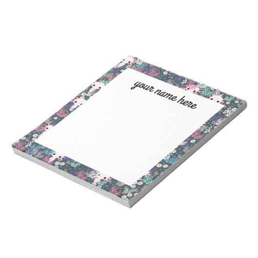 Personalisiertes Axolotl Notepad Notizblock (Rotiert)