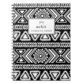 Personalisiertes Azteken-Muster in Schwarzweiß Notizblock (Vorderseite)