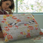 Personalisiertes Aztekisches Blumenmuster und oran Kissenbezug