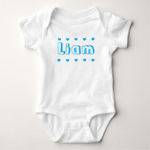 Personalisiertes Azureblaues Herz Jungen Name