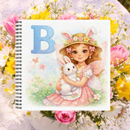 Personalisiertes B Bunny Namensgeschenk für Mädche Notizblock