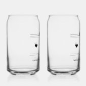 Personalisiertes B&W 2 vögel & 3 herzen Dosenglas (Rechts)