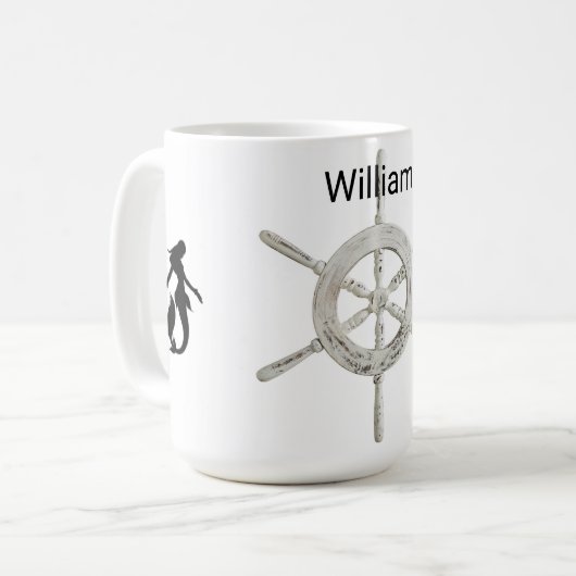 Personalisiertes B&W Helm mit Mermaids Kaffeetasse (Vorderseite Links)