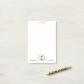 Personalisiertes B&W Marine Anchor Design Post-it Klebezettel (Auf Schreibtisch)
