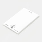 Personalisiertes B&W Marine Anchor Design Post-it Klebezettel (angewinkelt)