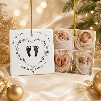 Personalisiertes Baby-4-Foto-Keramik-Ornament Keramikornament