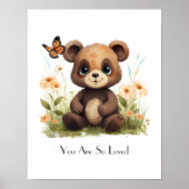 Personalisiertes Baby Bear Watercolor Kinderzimmer Poster (Vorne)