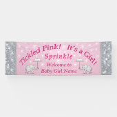 Personalisiertes Baby besprühen Fahne, Rosa und Banner (Horizontal)