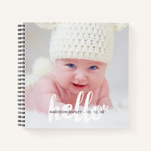 Personalisiertes Baby Birth Announcement Foto Notizbuch (Vorderseite)