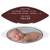 Personalisiertes Baby Birth Stats Ankündigung Foto Football (Paneele)