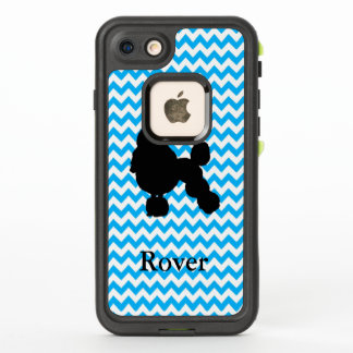 Personalisiertes Baby Blau Zickzack mit Poodle