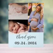 Personalisiertes Baby-Blue-Foto Acrylschild (Neutral)