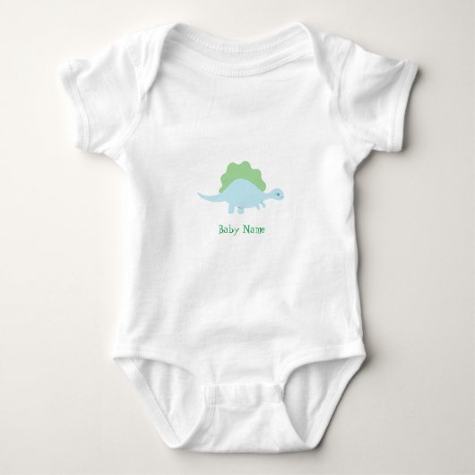 Personalisiertes Baby-Body mit kleinem Dinosaurier Baby Strampler (Vorderseite)