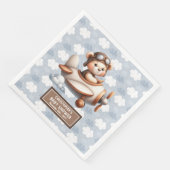 Personalisiertes Baby Boy Teddy Bear Pilot Party Serviette (Ecke)