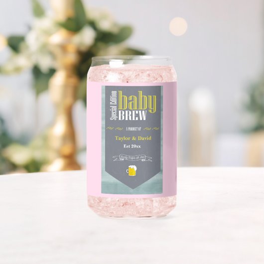 Personalisiertes Baby Brew Beer Label Sonnendusche Dosenglas (Insitu (Hochzeit))