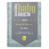 Personalisiertes Baby Brew Beer Label Sonnendusche Notizblock (Vorderseite)