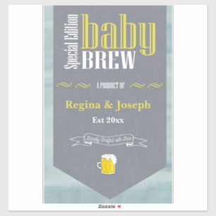 Personalisiertes Baby Brew Funny Beer Thema Aufkleber