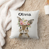 Personalisiertes Baby Bunny mit Blumenkranz Kissen (Decke)