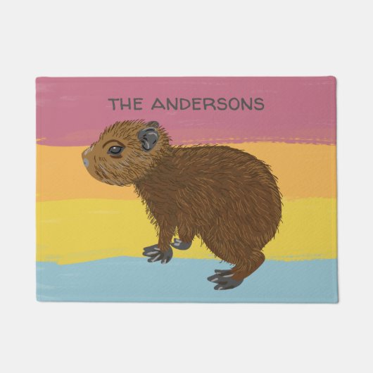 Personalisiertes Baby Capybara Fußmatte (Vorderseite)