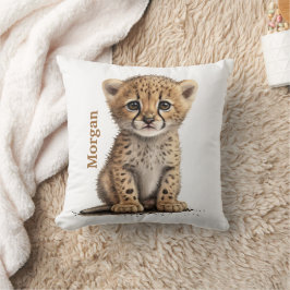 Personalisiertes Baby Cheetah Leopard Kinderzimmer Kissen