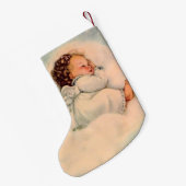 Personalisiertes Baby, das Engel Doppeltes Wings, Kleiner Weihnachtsstrumpf (Rückseite (Hängend))