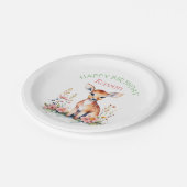 Personalisiertes Baby Deer in Blume Mädchen zum Ge Pappteller (Schrägansicht)