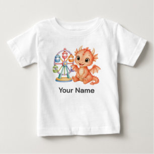 Personalisiertes Baby-Drache Karussell-Riesenrad Baby T-shirt