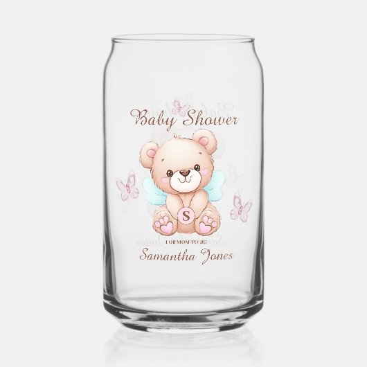 Personalisiertes Baby Dusche Thema Trinkbehälter S Dosenglas (Vorderseite)