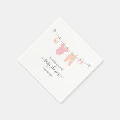 Personalisiertes Baby Duschmädchen Pink & Coral Serviette (Ecke)