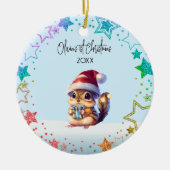 Personalisiertes Baby-Eichhörnchen | Die ersten We Keramik Ornament (Vorne)