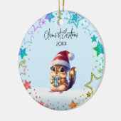 Personalisiertes Baby-Eichhörnchen | Die ersten We Keramik Ornament (Links)