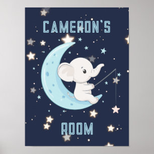 Personalisiertes Baby-Elefanten-Fischen-4-Sterne-P Poster