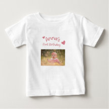 Personalisiertes Baby-Erstgeburtstags-Foto-Shirt 
