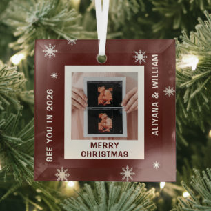 Personalisiertes Baby-Erwartungs-Weihnachten Schwa Ornament Aus Glas